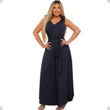 Women's Long Jumpsuit, Light, Fresh, Wide-Leg Tank Top - 藍色 - 查看 1