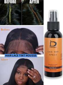 100ml Spray Mousse Derretedor Tintante à Prova d'Água com Renda para Closures de Perucas Frontais, Toupeiras, Controle de Contorno da Renda, Tinta em Spray de Renda Derretida na Cor Marrom Escuro