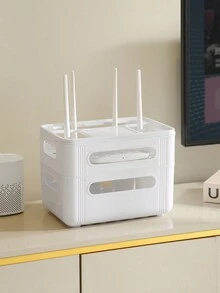 1pc WiFi Router Storage Box, The Ultimate Desktop Cable Organizer For Optical Modems And Set-Top Boxes, Perfect Storage Solution - Multicolor - View 9