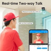 JOOAN 1PC 1080P HD Wireless Home Camera, 2-Way Audio Siren, Motion Detection, IP66 Waterproof, Cloud & SD Card Storage, Color Night Vision, 2.4G WiFi Connection,Security Camera Indoor Outdoor Wifi Camera For Home, Samrt Camera,Halloween Events - Black and White - View 5