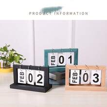 1 tờ Lịch gỗ tối giản, Quà tặng trang trí nhà cửa, Lịch vạn niên để bàn, Thích hợp làm quà tặng tiệc - Nhiều màu - Xem 4