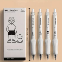 4pcs, Cute Retractable Gel Pen, 0.5mm Fine Tip, Quick Drying Black Ink, Soft Grip And Smooth Writing - Suitable For Diary & Office Use, Ideal Gift For Mother's Day, Gel Pen For Students, Simple Writing Pen For Teenagers, Adults Unisex Black Refill Creative Brush Question Pen Writing Pen Stylus, Final Exam Christmas Holiday Stationery Gift Gift Set - Multicolor - View 11