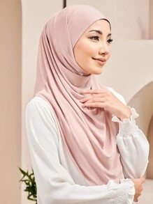 1件女士纯色连帽全脸遮盖头巾，可快速搭配连衣裙 - 彩色 - 查看 19