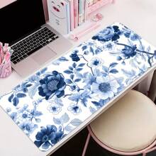 蓝白瓷纹桌垫，大号游戏鼠标垫，办公键盘垫，包边设计，橡胶防滑底，无异味，可水洗，桌面配件，适合作为礼物，返校季游戏鼠标垫，桌面配件，办公用品，办公桌配件，鼠标垫，桌面鼠标垫 - 藍色 - 查看 11