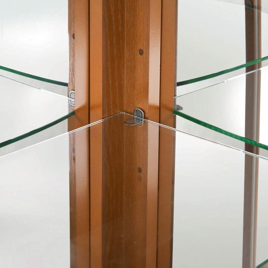 esquinero vitrina con 6 estantes, con luces, espejos y