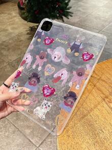狗卡通油画风格可爱动物猫和熊透明保护壳兼容 iPad Pro 11 英寸、iPad Air2、iPad Air 5th Gen 2022 和其他 iPad 型号 - 彩色 - 查看 5