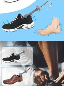 1 对塑料鞋撑，可调节男女通用鞋撑 - 灰色 - 查看 4