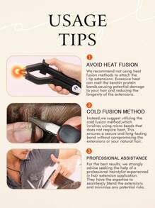 I Tip Hair Extensions Human Hair Extensions Nature Black Color Straight Remy Human Hair Keratin Capsule Extensions Invisible I Tip Human Hair Extensions - S1B - View 11