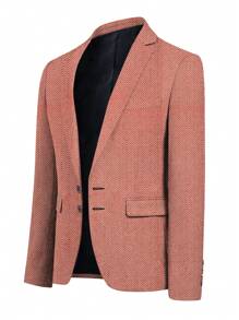 New Arrival Dark Pattern Printed Pink Men Business Casual Suit Jacket