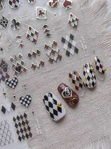 1 件心形指甲饰品贴纸 DIY 艺术 Y2K 风格烫印指甲装饰饰品