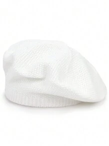 2pcs/1pc Women Casual Solid Color Knitted Beret Hat, Fashion & Versatile - Multicolor - View 19