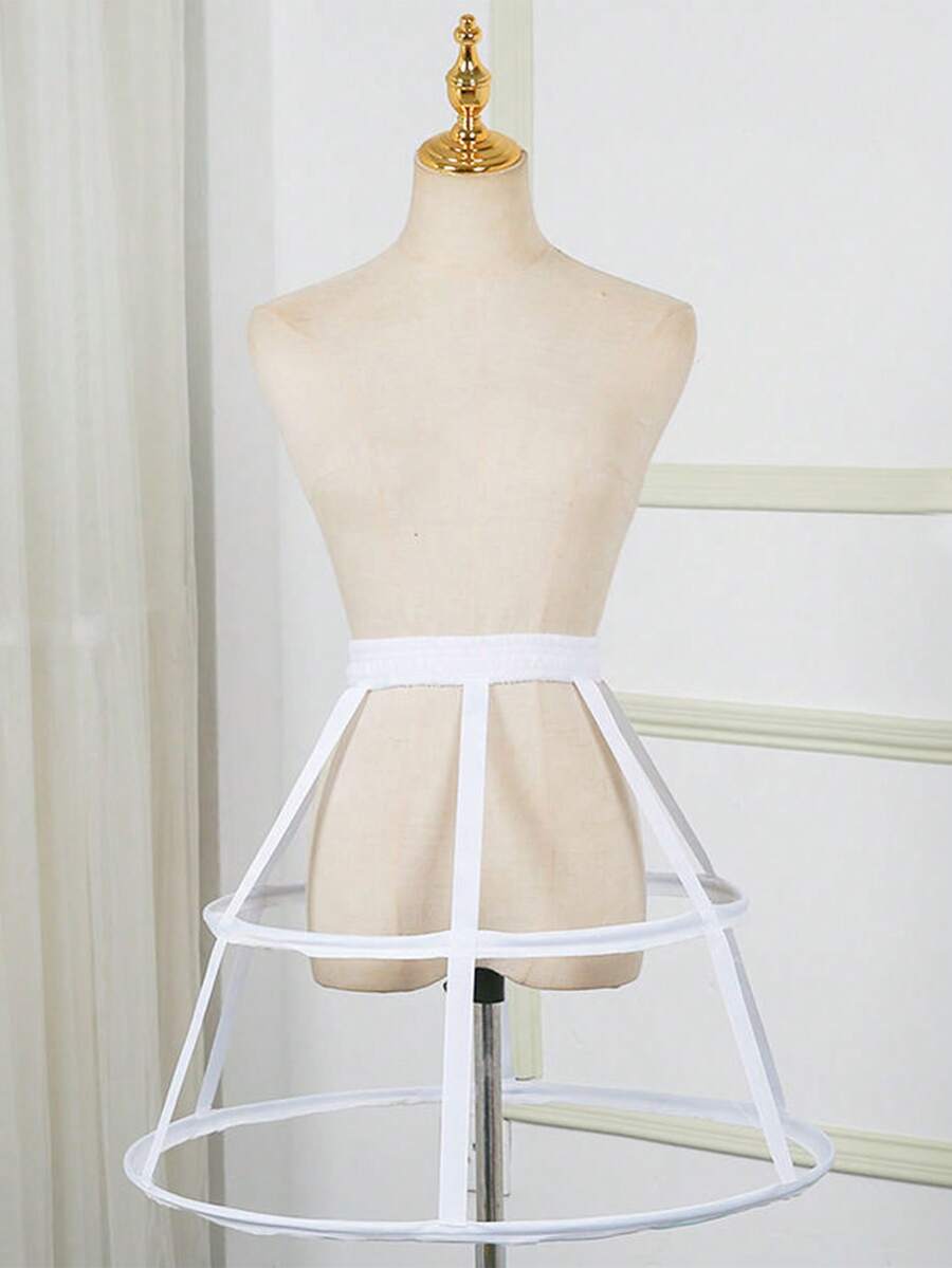 1 件女式洛丽塔双层连衣裙，适合婚礼、正式场合和季节性穿着 - 白色 - 查看 1