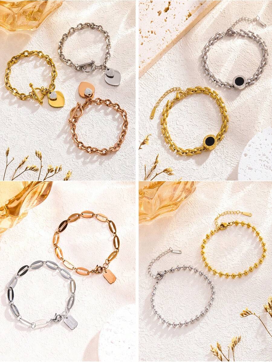 时尚简约设计手链，适合日常佩戴、圣诞节、新年、情人节、节日礼物 - 彩色 - 查看 1