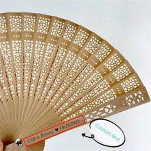 30 piezas Abanicos personalizados de sándalo para recuerdos de boda, fiesta, damas de honor, con texto personalizado caligráfico. Abanicos de madera para playa y verano, regalo con texto personalizado, multifuncional, duradero, antimanchas, decorativo, reutilizable, lindo, elegante, adorable, de alta calidad, colorido, personalizado, único, ideal para él, ella, novio, novia, papá, mamá, familia, amigos, hijo, hija, niños, cocina, comedor, dormitorio, oficina, sala de estar, hogar, jardín, salón de té - Marrón - Ver 1