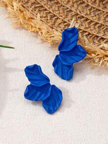 1 对 2024 时尚简约金属叶耳钉，复古不对称风格女士金属耳环，适合派对和日常佩戴 - 樹葉耳環 - 查看 8