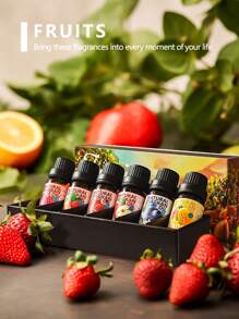 EMBRACEX. 6PCS/1Set 10ML Fruits Perfume Set Essential Oils Aromatherapy Oils Gift Box Perfume For Women Fruity Fragrance Oil For Candle & Soap Making Holamay Premium Essential Oils - Raspberry Cherry Strawberry Blueberry Mango Apple