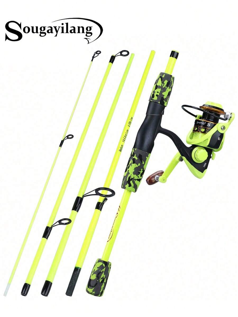 SOUGAYILANG 1 bộ cần câu in hình ngụy trang - Màu vàng - Xem 1
