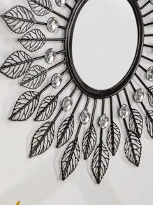 1 pieza Espejo de pared montado en la pared de hierro creativo, multifuncional para sofá, espejo decorativo de vestíbulo, decoración de pared moderna de sala de estar, mejor regalo de decoración de pared de moda - Dorado - Ver 9