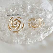 10/20 sztuk Akrylowe Przezroczyste Złote Tłoczenie Na Gorąco Grzyb Róża Kwiat Dekoracyjne Guziki Do Swetra Dzianinowego Płaszcza Szyte Ręcznie DIY Craft