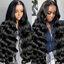 Wet And Wavy 30 Inch 13x4 HD Lace Front Wigs Human Hair Body Wave 180% Density Pre Plucked Lace Front Wigs For Black Women Human Hair Glueless 13x4 Human Hair Wig Body Wave Lace Wig - Natural Black - View 7