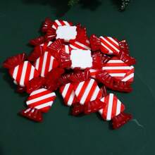 1 set (20 pièces) - Ornement de bonbon carré bicolore simulé, assemblage créatif de bonbons fait maison, décoration de scène de Noël, accessoires pour prendre des photos