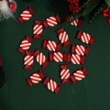 1 set (20 pièces) - Ornement de bonbon carré bicolore simulé, assemblage créatif de bonbons fait maison, décoration de scène de Noël, accessoires pour prendre des photos