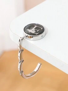 1 pieza Soporte plegable de metal con letra inicial - Diseño floral de letra, Soporte de cartera de escritorio, Estantería de moda para bolsos y Organizador de escritorio de oficina para damas - gancho de letra negro - Ver 25