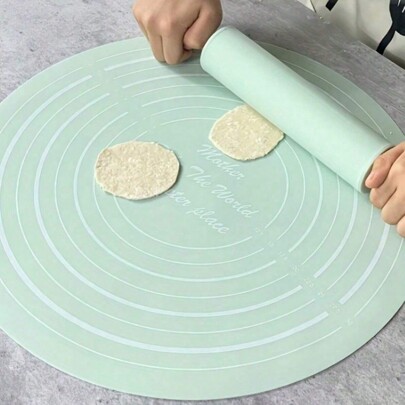 1pc Premium Rolling Pin And Non-Stick Silicone Baking Mat Set - Essential Baking Tools For Home Kitchen, Perfect For Hassle-Free And Mess-Free Culinary Adventures, Includes Rolling Pin