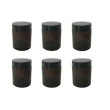 6 Stück 100g große wiederverwendbare Weithalsbehälter mit schwarzen Deckeln und weißen Staubabdeckungen, 100ml Fassungsvermögen, geeignet für Cremes, Lotionen, Salben, Kosmetika, Badesalze und Body Butter, auslaufsichere Make-up Aufbewahrungsdosen, Zuhause Organisation und Aufbewahrung, Badezimmer Accessoires