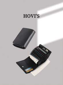 HOVI'S Fashion Minimalist Mini Black Card Bag Office Commuter Men's Portable Multi-Function Multi-Card Wallet Men's Wallet Card Holder Card Holder Wallet Business Card Holder Credit Card Holder Back To School Supplies