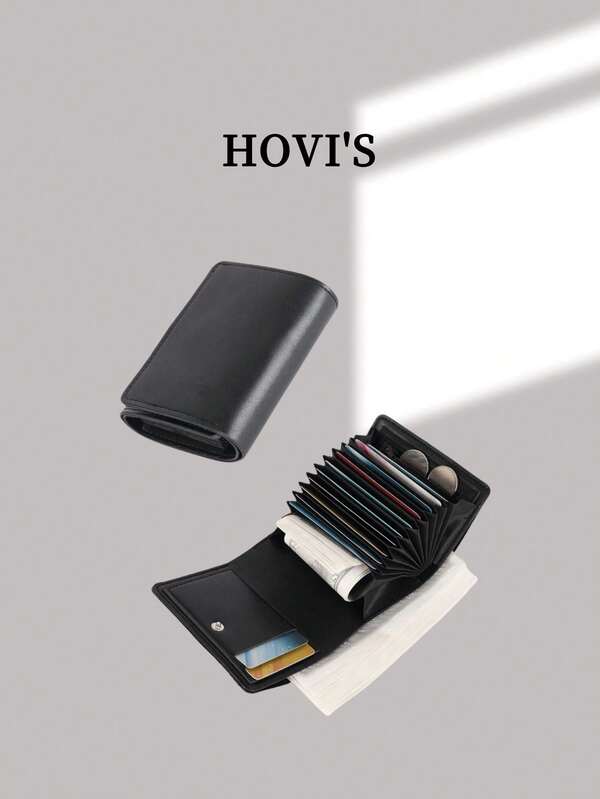 HOVI'S Fashion Minimalist Mini Black Card Bag Office Commuter Men's Portable Multi-Function Multi-Card Wallet Men's Wallet Card Holder Card Holder Wallet Business Card Holder Credit Card Holder Back To School Supplies
