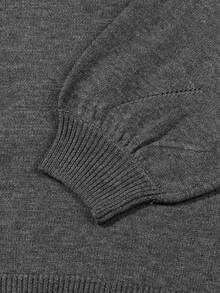 EAVA Fall/Winter Korean Style Minimalist Sweater Round Neck, Elegant Loose Fit Versatile Bell Sleeves Side Slit Pullover Knitwear For Women