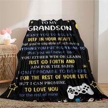 柔软舒适的法兰绒毯子 - 现代风格，适合旅行、露营、沙发床、办公室装饰 - 送给孙辈、男孩和女孩的完美生日礼物 - 毛绒毯子，秋季，感恩节 - 彩色 - 查看 3