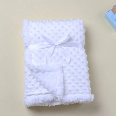 1pc Double Layer Baby Dotted Fleece Sensory Blanket, Stroller Blanket, All Season Love Valentine