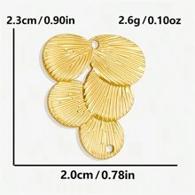5pcs High-End Fashionable Multipattern Stainless Steel Gold And Silver Sunburst Geometric Pendant Ring Charms, Suitable For DIY Jewelry Making Necklace Bracelet Earrings