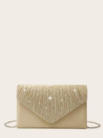 4 件装女士水钻晚装手拿包水钻耳夹新娘婚礼颈链手链吊饰闪亮钱包手拿包信封晚装包女士舞会闪亮手提包带可拆卸链条适合婚礼和派对女士单肩包