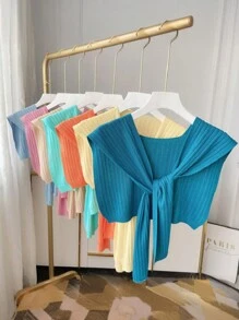 1pc Women's Fashion Knitted Knotted Shawl Wraps