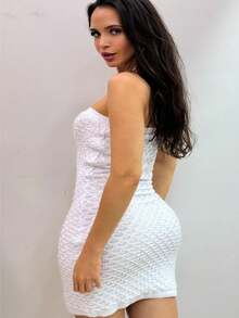 Women's Short Dress Scale Fashion Blogger - 白色 - 查看 2
