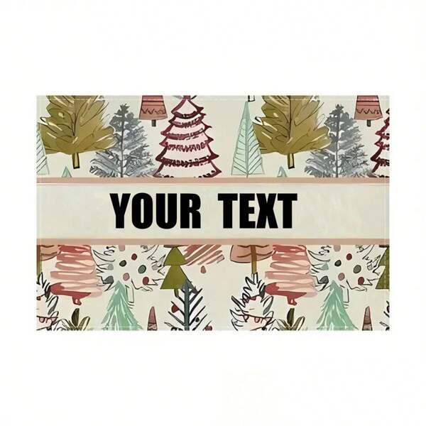 1 Stück personalisierte Weihnachtstischsets - Polyester gewebte Tischsets mit Weihnachtsbaum und Textdesign, maschinenwaschbare quadratische Esszimmertischsets für Weihnachtsküchen-Party Tischdekoration
