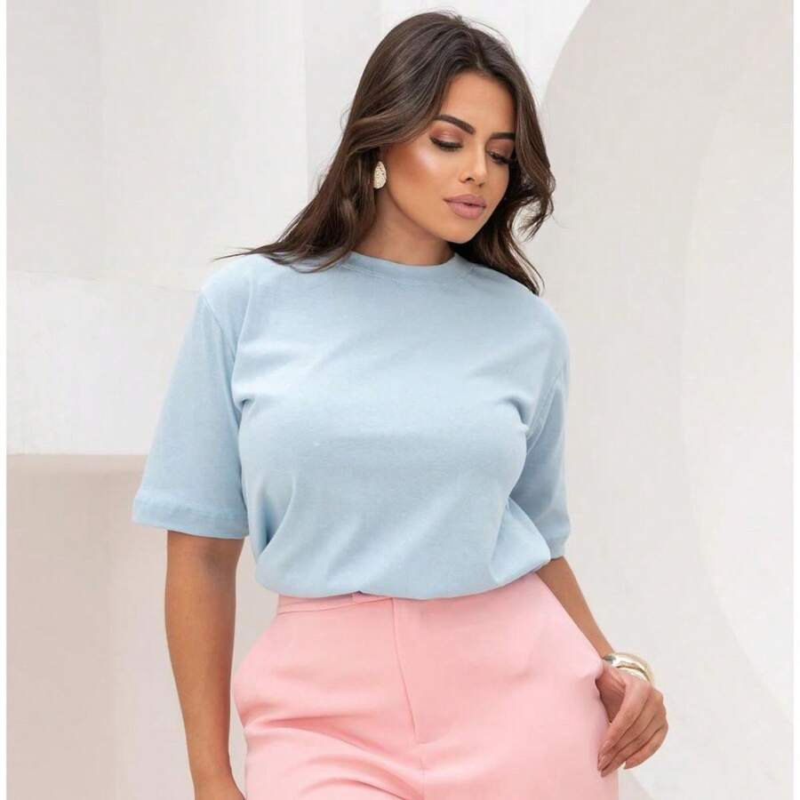 Basic T-Shirt - Màu xanh nhạt - Xem 1