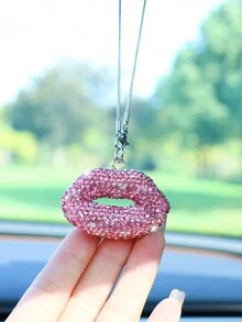 1 chiếc mặt dây chuyền trang trí xe hơi hình đôi môi đính đá Rhinestone - Một cỡ - Xem 8
