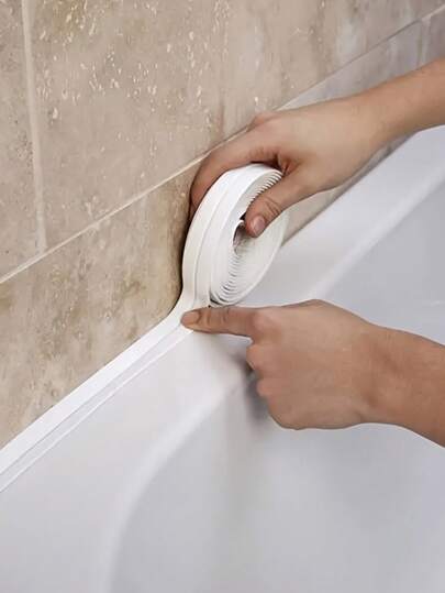 1 Roll Of Caulk Tape, Waterproof & Mildew-Resistant Bathroom Caulk Strip, Self-Adhesive Sealant Tape For Kitchen, Bathroom, Sink, Tub, Shower, Toilet, Floor And Wall, Stickers, Wall Decal, Vinyl Decal For Home Decorations, Spring Decoration Items Refresh Your Home, Rama Decoration Stickers Gifts Birthday Graduation