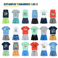 Kit 4 Pieces Of Children's Clothing For Boys 2 T-Shirts + 2 Bermuda Shorts - Nhiều màu - Xem 3