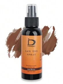 100ml Spray Mousse Derretedor Tintante à Prova d'Água com Renda para Closures de Perucas Frontais, Toupeiras, Controle de Contorno da Renda, Tinta em Spray de Renda Derretida na Cor Marrom Escuro
