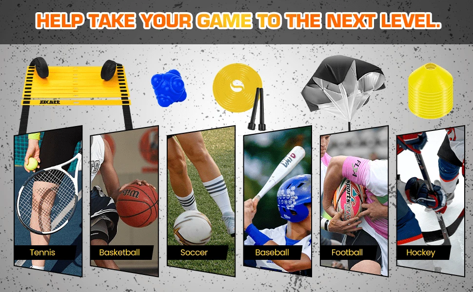 FURUIX Agility Ladder Speed Training Equipment Set, 20Ft Adjustable 12