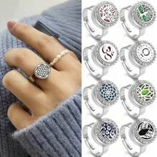 Cincin Diffuser Aromaterapi Stainless Steel 12mm, Cincin Terbuka Diffuser Aroma Kristal Zirkonia, Cincin Liontin Diffuser Minyak Esensial Wangi, Untuk Wanita & Anak Perempuan - Perak - View 2