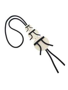 MARLIWOO 1 chiếc vòng cổ mặt gỗ thiết kế Gothic sáng tạo dành cho nữ kèm dây cao su đen - Đen và trắng - Xem 5