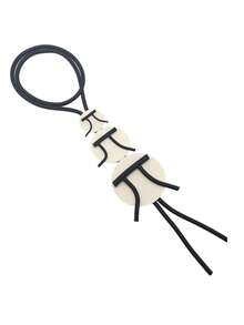 MARLIWOO 1 chiếc vòng cổ mặt gỗ thiết kế Gothic sáng tạo dành cho nữ kèm dây cao su đen - Đen và trắng - Xem 3