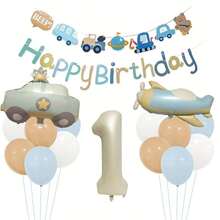 Vintage Car & Airplane Theme Party Decor Set, Numbers 1-9, Suitable For Birthday Party, Celebration And Photo Backdrop - Multicolor - View 11