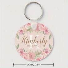 定制亚克力字母钥匙扣，个性化名字钥匙圈，伴娘金色腮红粉色花卉字母钥匙扣独特生日礼物配件，送给好朋友的礼物，送给家人的礼物，母亲节的礼物，送给她的礼物，万圣节和圣诞节-1 件 - 彩色 - 查看 5